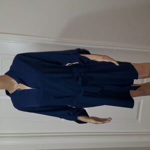 Kenace L sexy shirt dress mini button tab sleeves vneck boat nautical